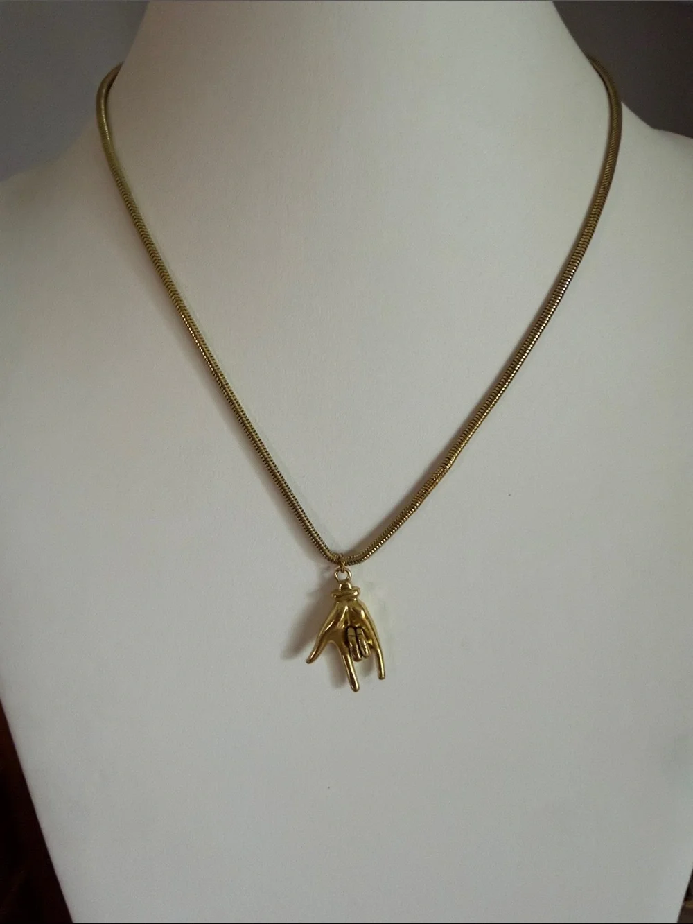 Feed Me Gems Gold Hand Charm Pendant Necklace - Women's Jewelry